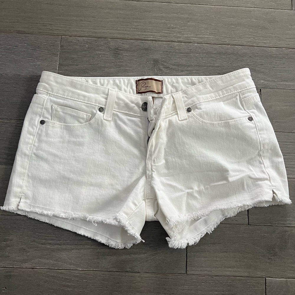 White jean shorts